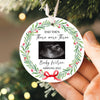 Personalized Expecting Baby Ornament 2025 | And Then There Were Three, Ceramic Sonogram Baby's First Christmas Ornament, New Baby Ornament