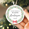 First Christmas Mr and Mrs Ornament 2025 | Ceramic Newlywed Keepsake, Married Christmas Ornament, Newlywed Gift, Personalized Wedding Gift