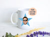 The Office - Custom Photo Star Face Mug Darker Blue Color