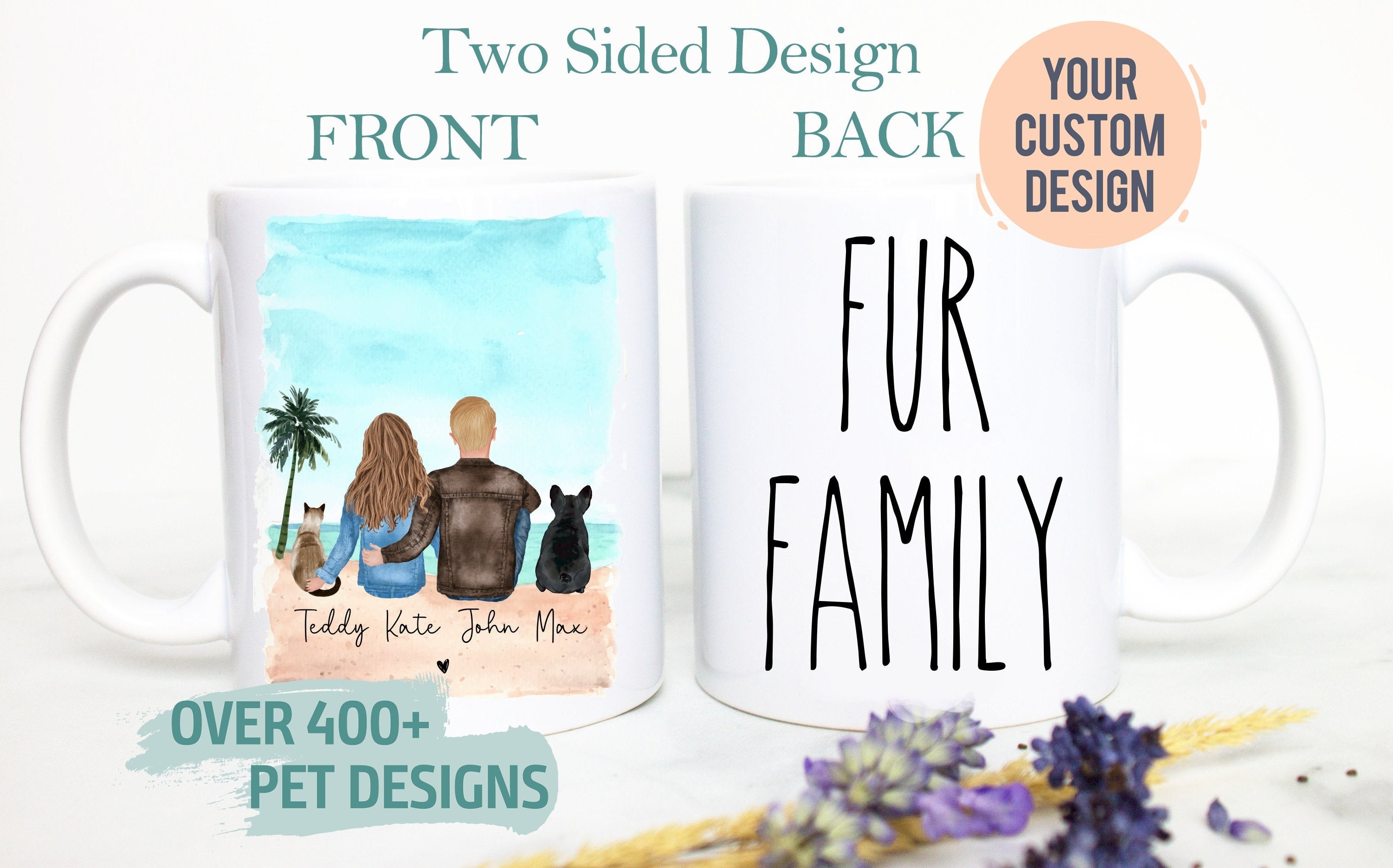 Custom Couple Pet Portrait Mug