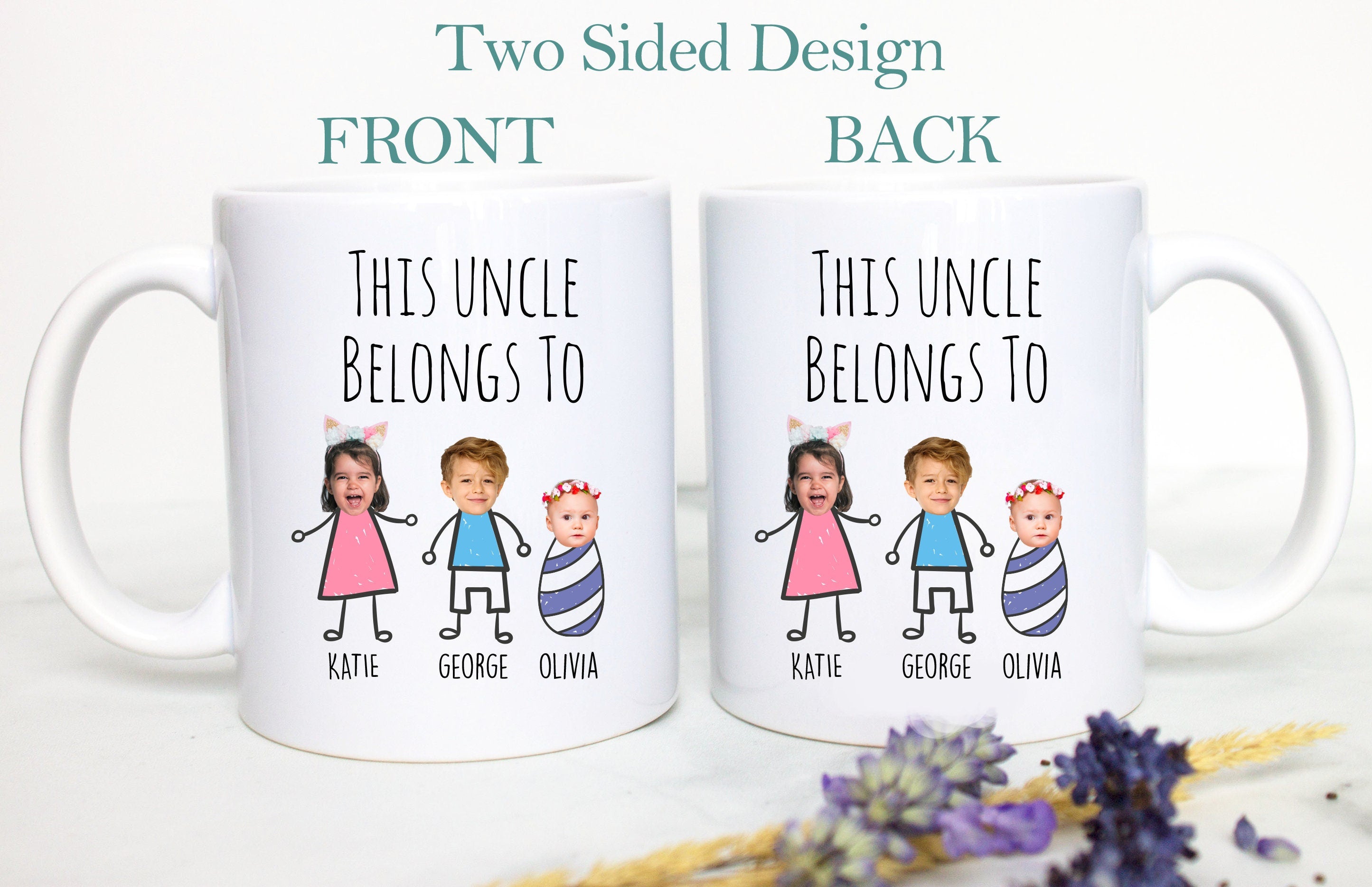 Personalized Aunt and Uncle Individual OR Mug Set