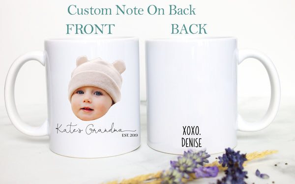 Custom Baby Face Photo For Grandpa Grandma Individual OR Mugset - White Ceramic Mug
