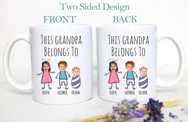 Custom Baby Face Photo Gift For Grandpa Grandma Individual OR Mugset