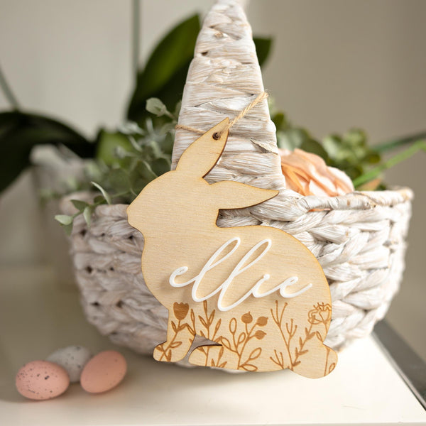 Personalized Bunny Easter Basket Tag