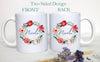 Red Floral Floral Wreath with Custom Name - White Ceramic Mug