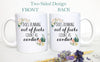 Does Running Out Of Fucks Count as Cardio Rose Floral Mug - White Ceramic Mug