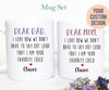 Personalized Father's Day Mother's Day Gift Individual OR Mug Set