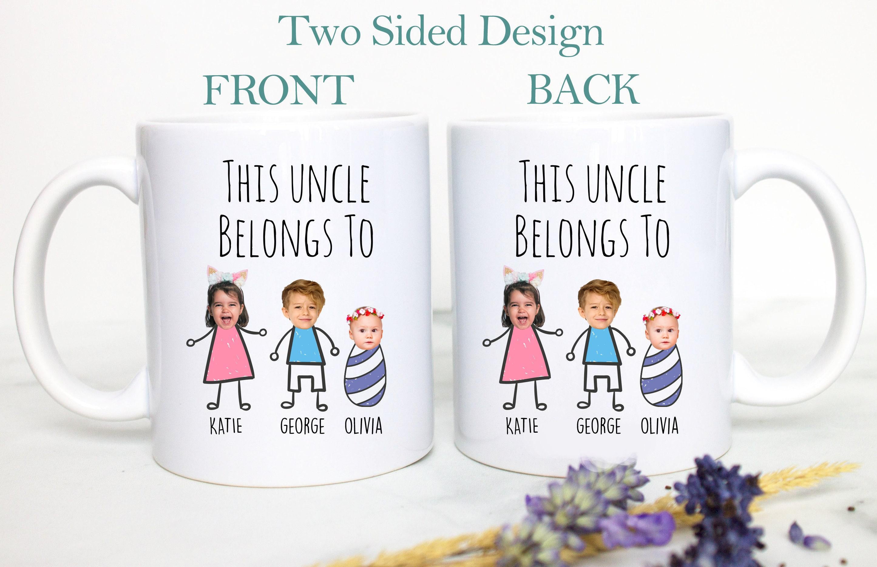 Personalized Aunt and Uncle Individual OR Mug Set #5, Aunt Uncle Belongs To, Custom Aunt Gift, New Aunt Uncle Mug Custom Baby Announcement