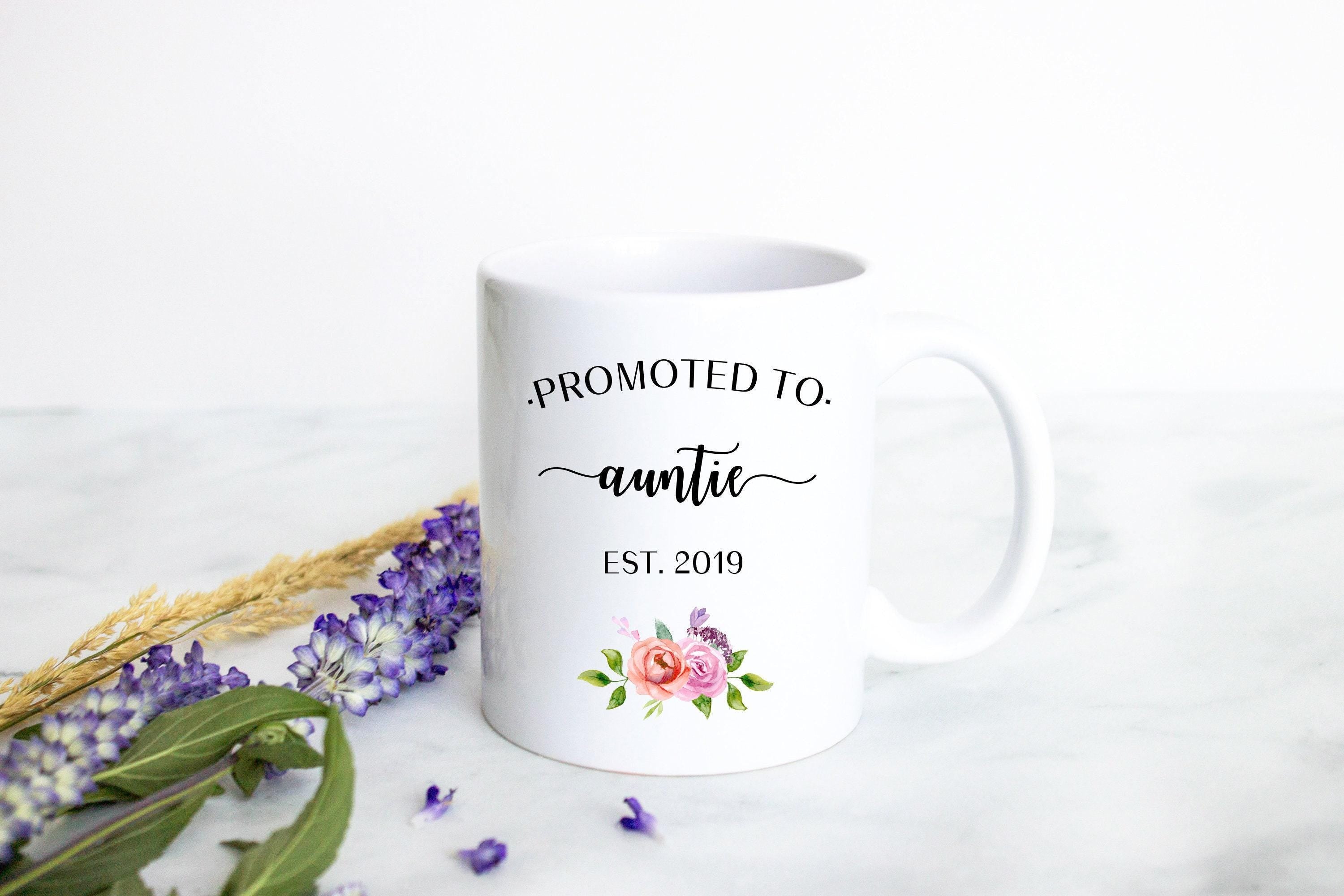Promoted to Auntie - White Ceramic Mug