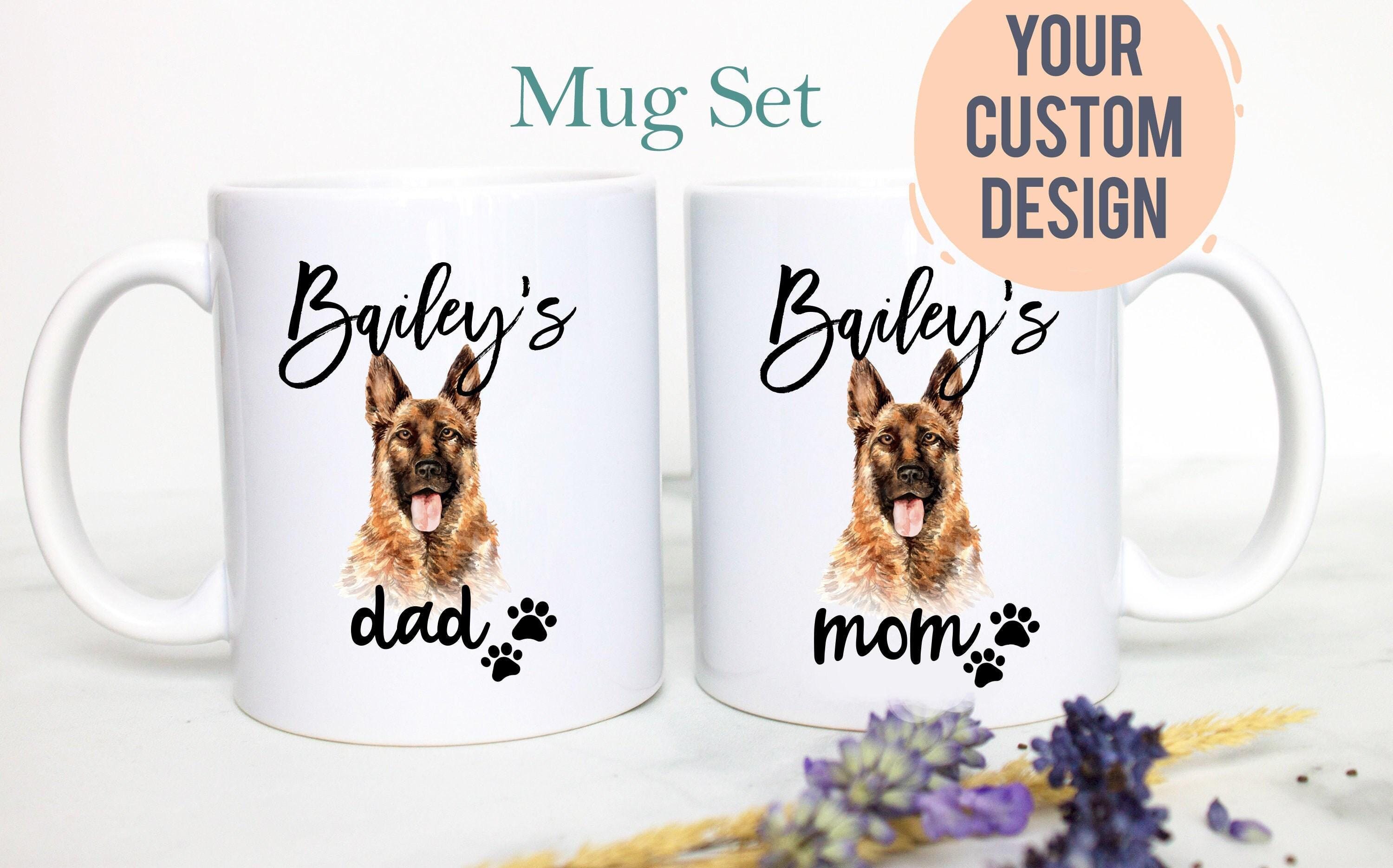 Personalized German Shepherd Dog Individual or Mug Set - White Ceramic Custom Mug