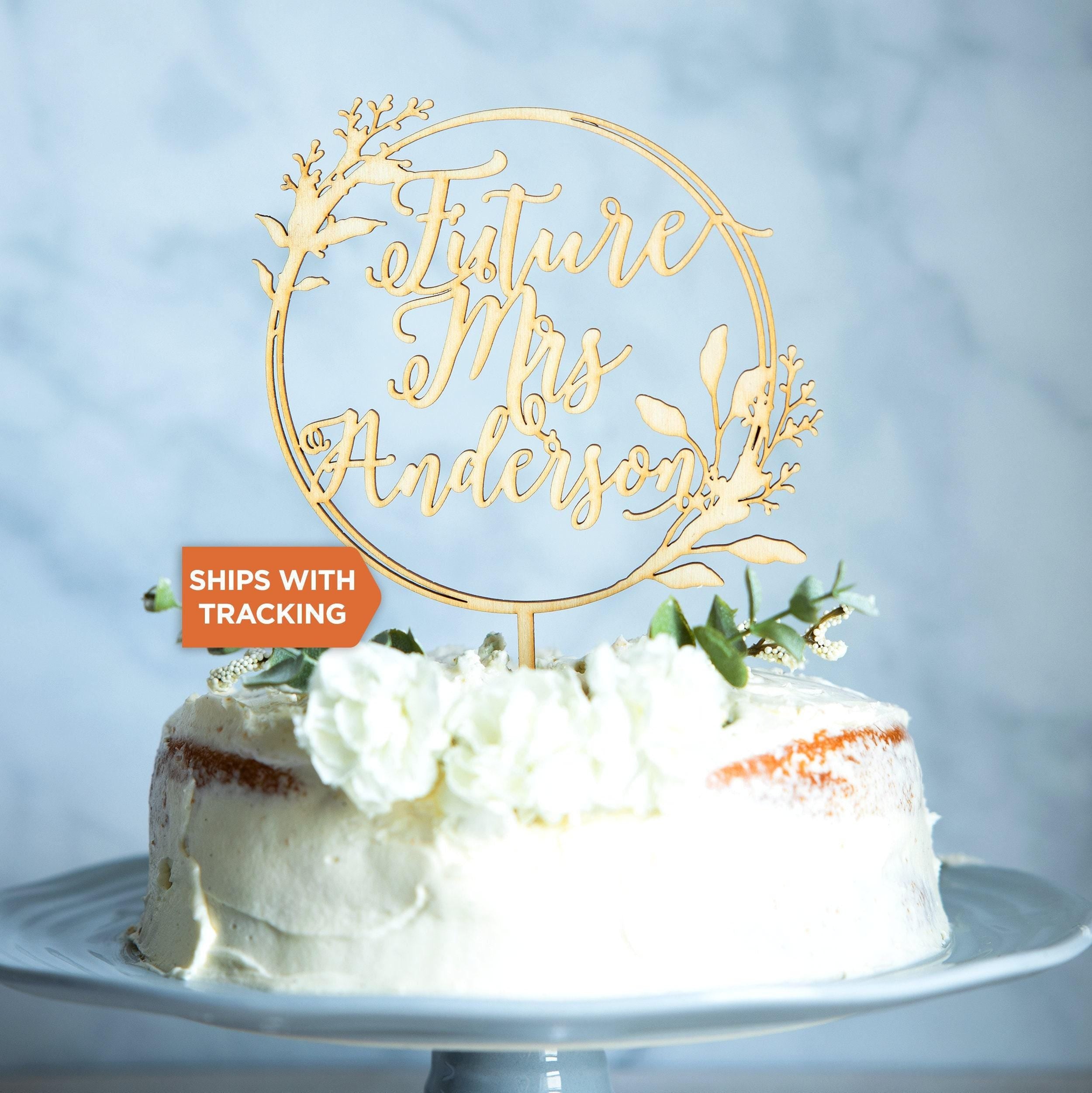 Custom Future Mrs Wedding Cake Topper