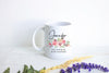 Pink Floral Bridesmaid Custom Name and Date - White Ceramic Mug