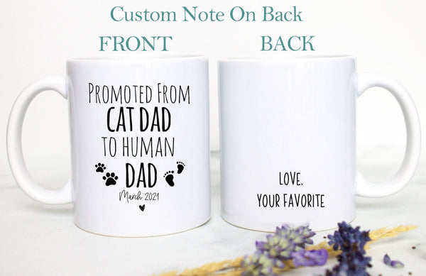 Promoted from Cat Mom and Dad to Human Individual OR Mug Set