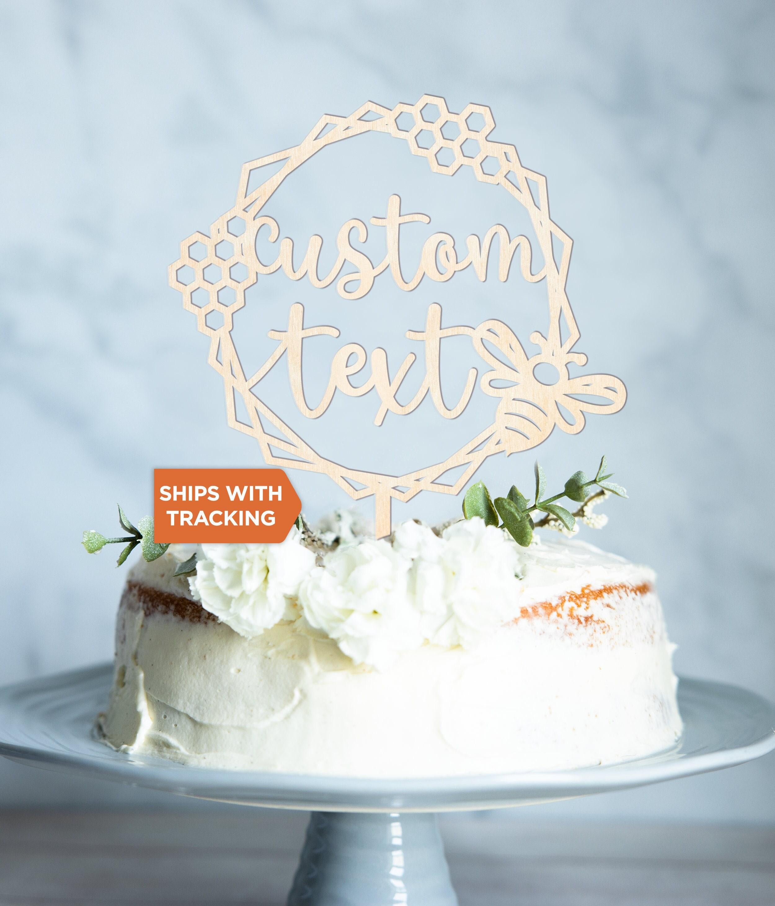 Custom Text Bee Cake Topper