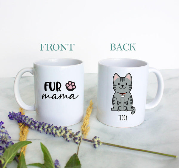 Personalized Cat Mom Mug- White Ceramic Custom Mug