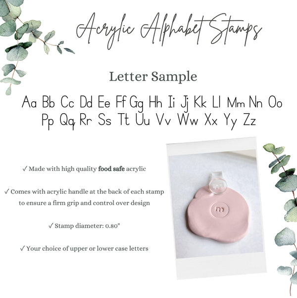 Alphabet Stamp Acrylic Fondant Debosser