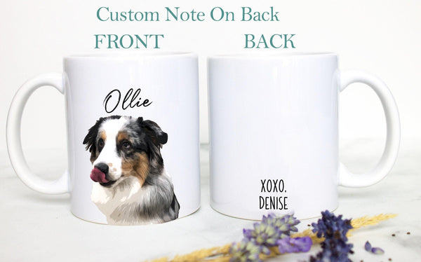 Custom Dog Mug, Pet Portrait, Personalized Dog Lovers Mug, Dog Owner Gift, Dog Mom, Dog Dad, Gift for Dog Photo Mug, Pet Loss, Dog Memorial