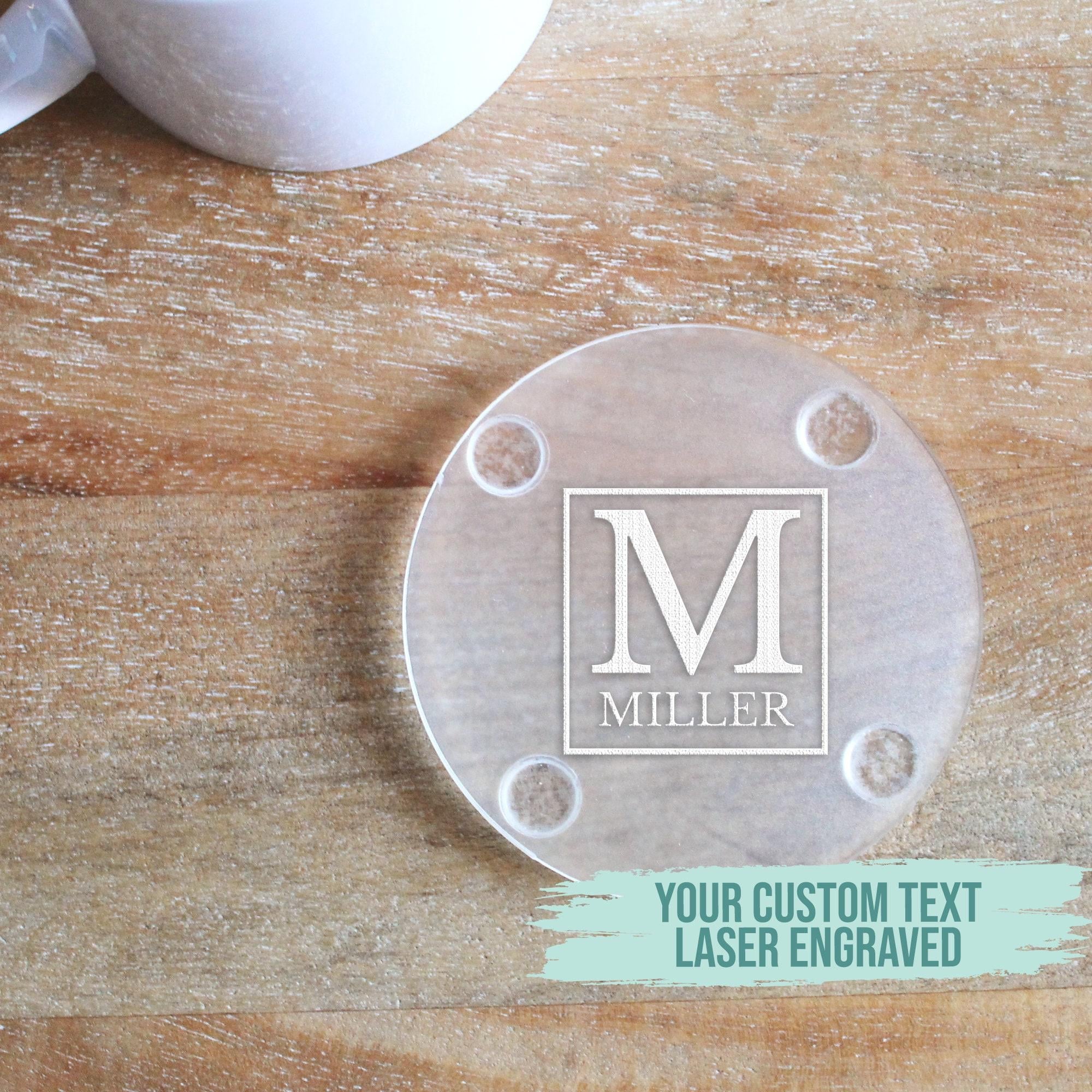 Laser Engraved Personalized Coaster - Family Name