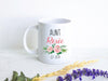 Personalized Aunt Name Pink Floral - White Ceramic Mug