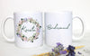Wildflower Lavender Floral Bridesmaid Custom Name - White Ceramic Mug