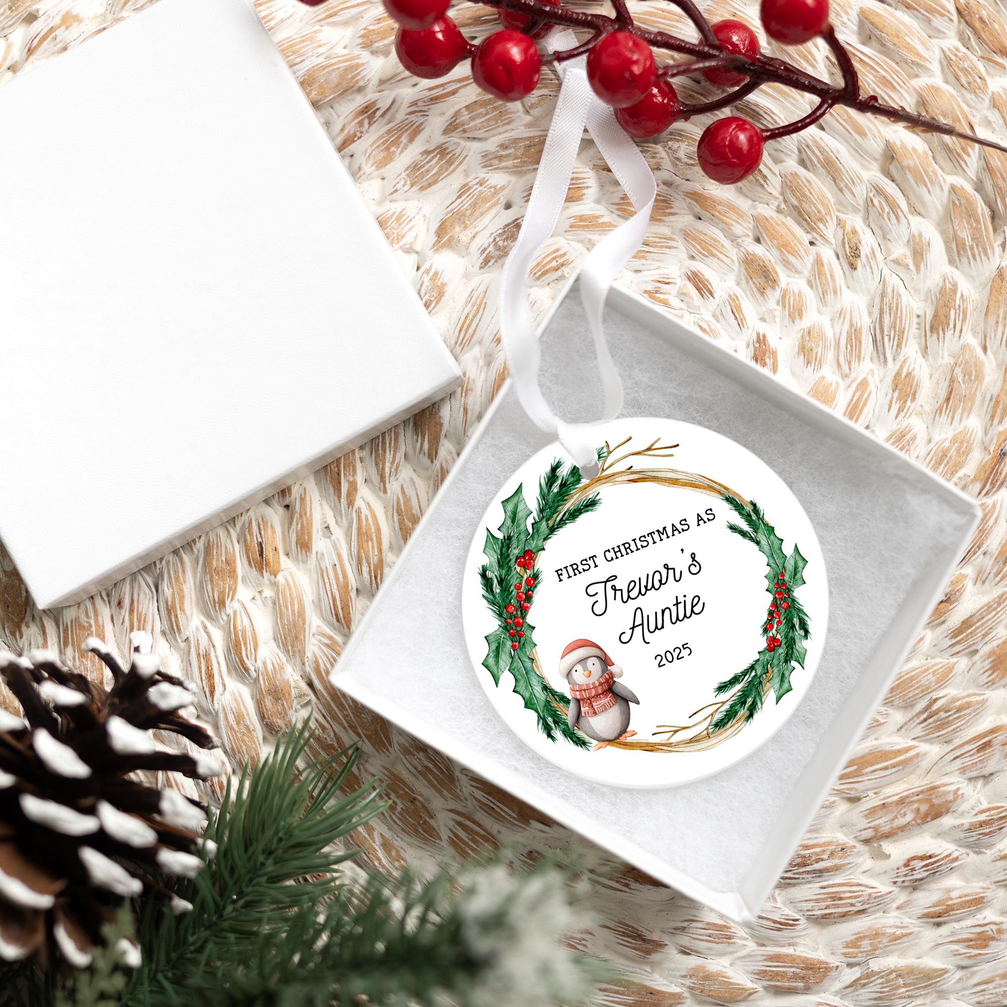 Custom Promoted to Auntie Or Uncle Ornament 2025 | Pregnancy Announcement Ornament, Baby Announcement, New Aunt Uncle Ornament, Pregnancy