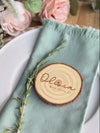 Custom Wood Place Card 3.5-4" | Rustic Wedding Name Place Cards, Engraved Wood Slice Log Name, Rustic Place Name,Wedding Table Place Setting