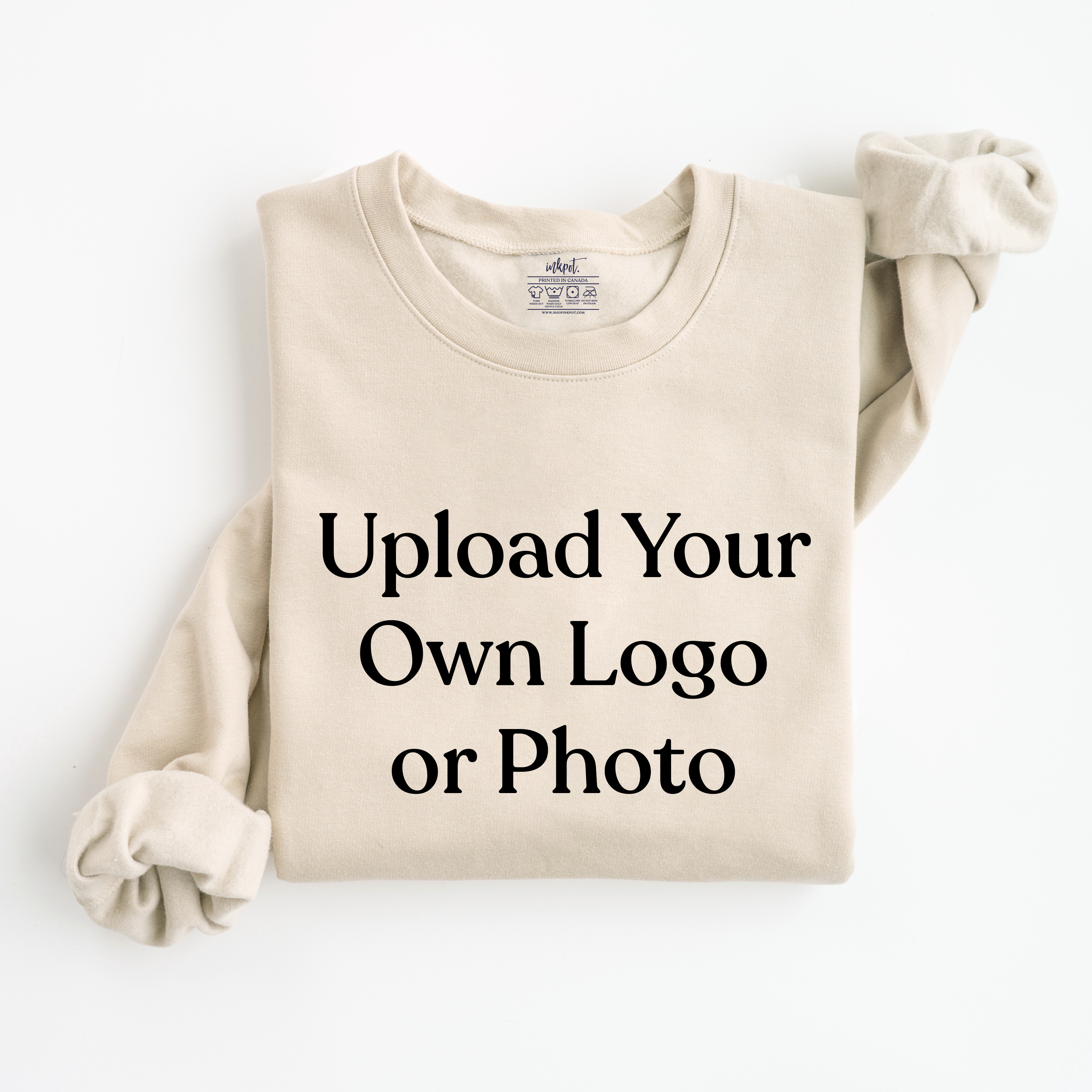 Custom Crew Neck Sweatshirt - Upload Your Own Logo or Photo