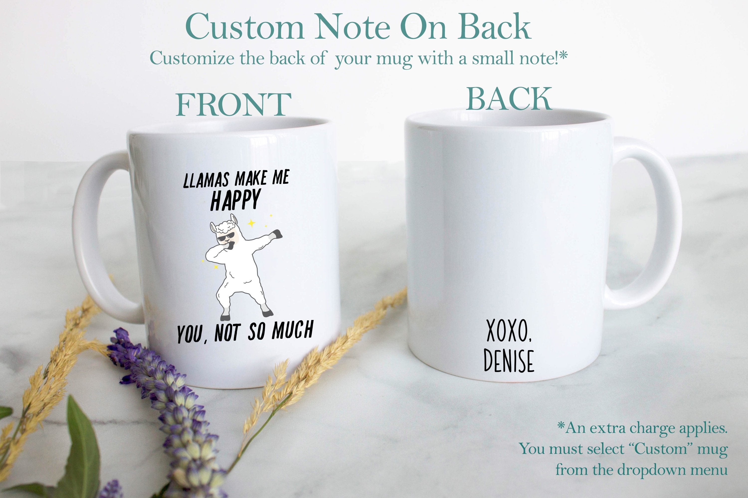 Llamas Make Me Happy - White Ceramic Mug