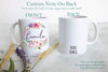 Pink and Purple Floral Wreath with Custom Name - White Ceramic Mug - Inkpot