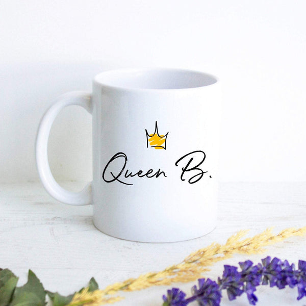 Personalized Queen Initial - White Ceramic Mug