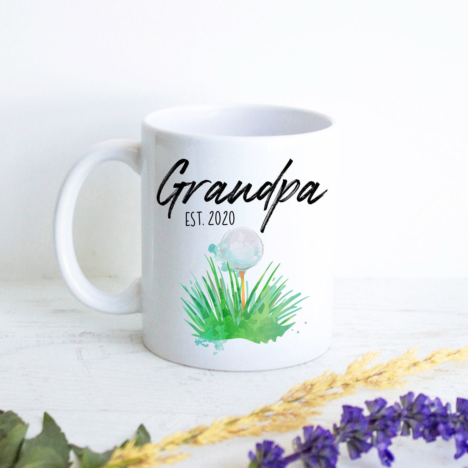 Grandpa Golf Est - White Ceramic Mug