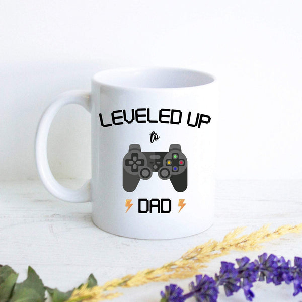 Leveled Up to Dad PlayStation - White Ceramic Mug - Inkpot