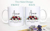 Burgundy Fall Winter Floral Mother of the Groom Custom Name With Date - White Ceramic Mug - Inkpot