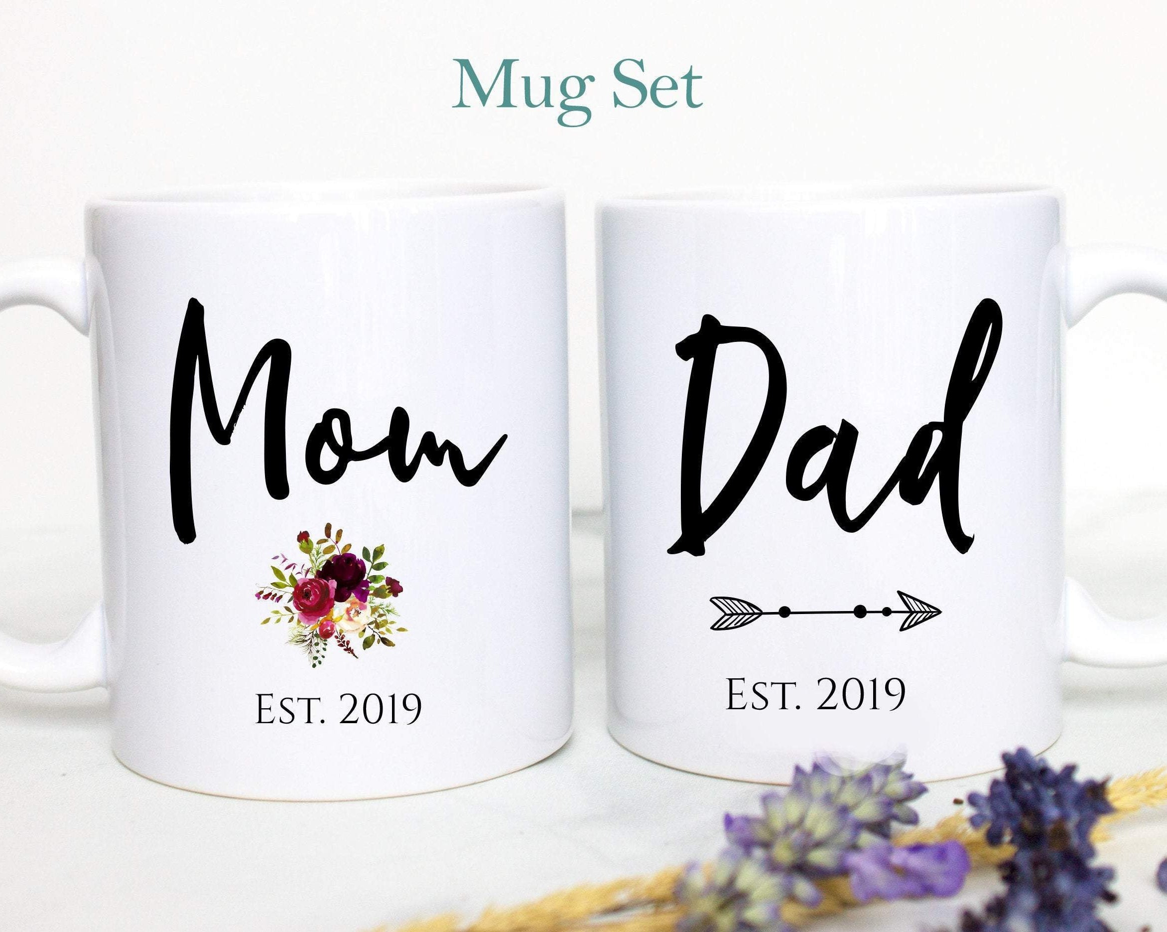 Mom and Dad Individual or Mug Set EST #4 - White Ceramic Mug