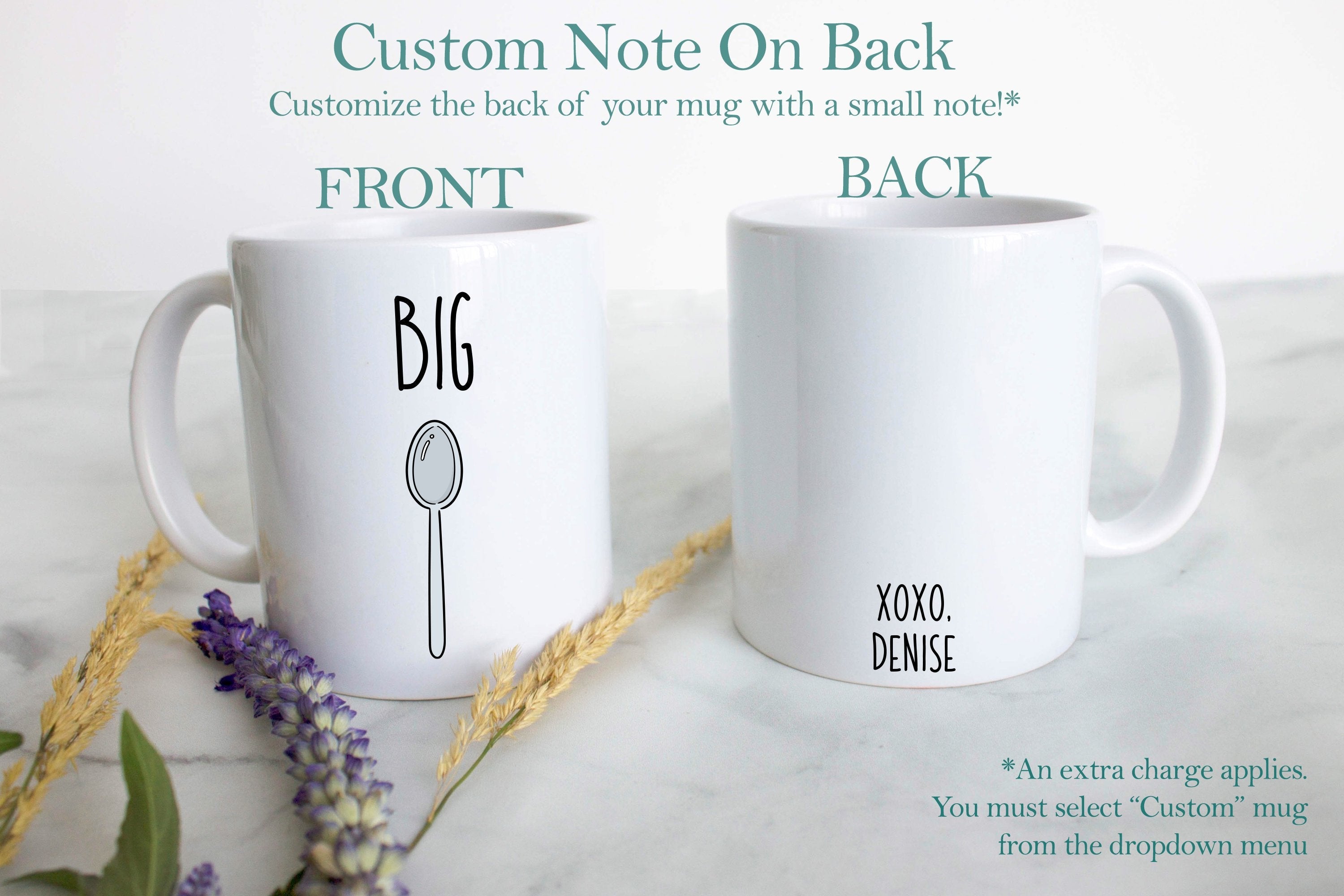 Big Soon and Little Spoon Individual or Mug Set  - White Ceramic Mug - Inkpot