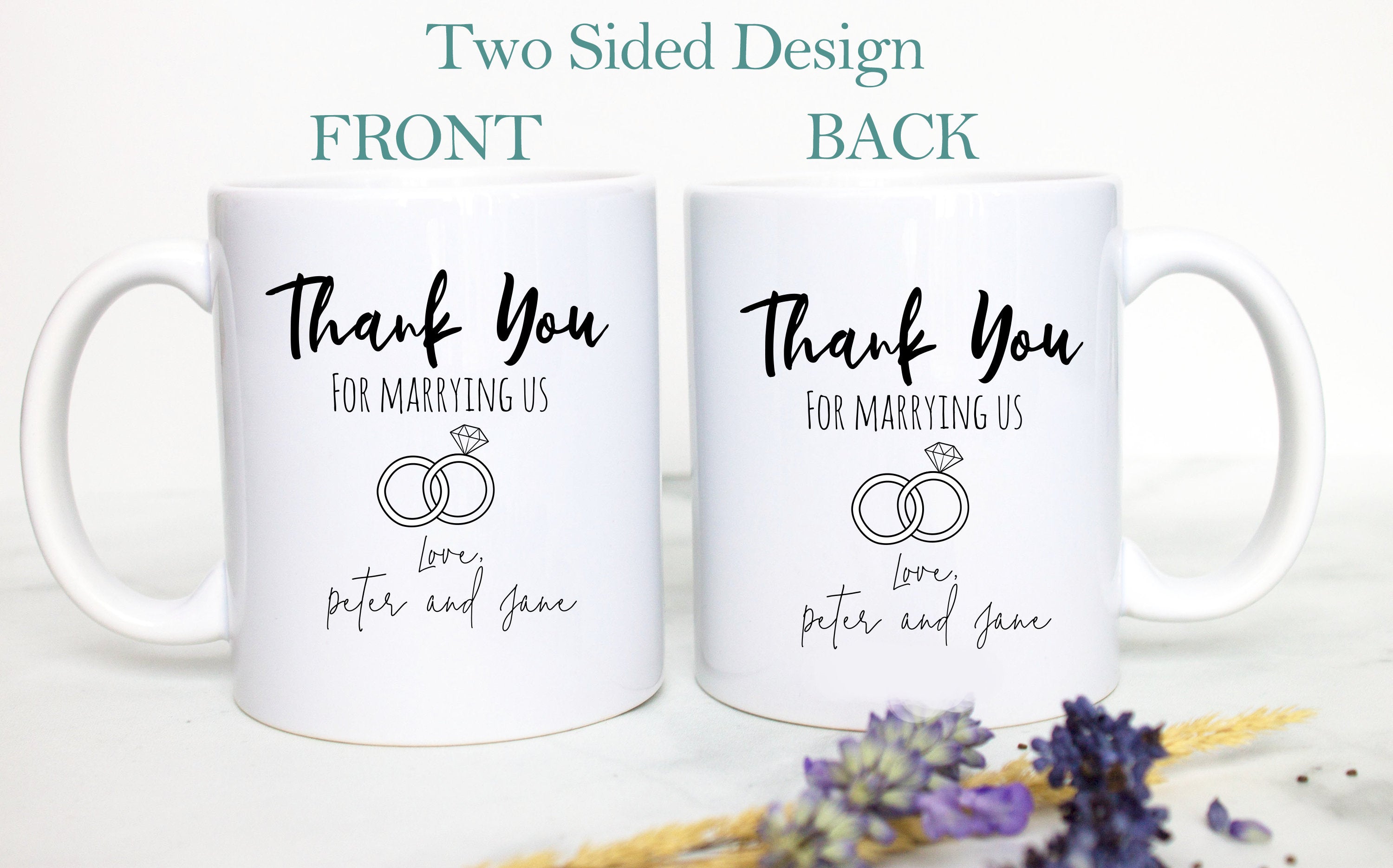 Thank You For Marrying Us Officiant Custom  - White Ceramic Mug - Inkpot