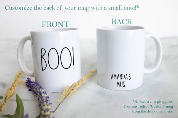 Rae Dunn Inspired "Boo" - White Ceramic Mug