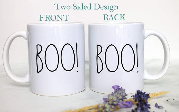 Rae Dunn Inspired "Boo" - White Ceramic Mug