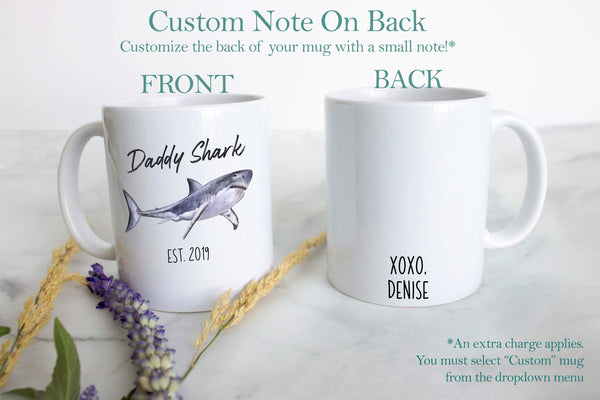 Daddy Shark Watercolor Mug  - White Ceramic Mug