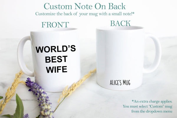 World's Best Wife Mug, Best Wife Mug, Personalized Bride Engagement Gift, Newlywed Gift, Custom Mrs Mug, Bride Gift Idea, Gift for Her