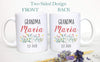 Wildflower Personalized Grandma Name EST - White Ceramic Mug