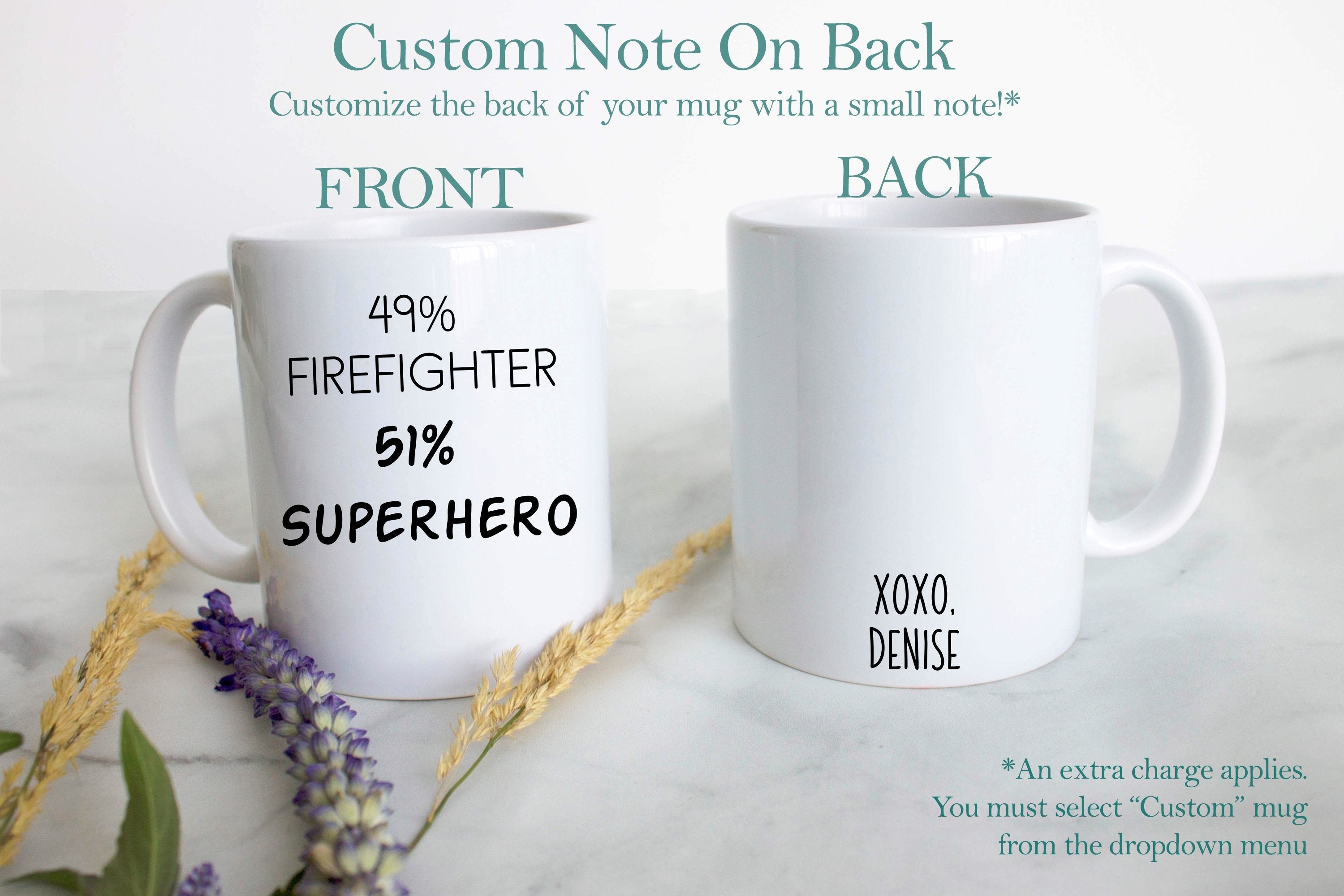 49% Firefighter 51% Superhero - White Ceramic Mug - Inkpot