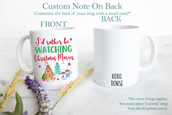 Custom Holiday Mug, Christmas Movie Watching Mug, Christmas Mug, Personalized Christmas Mug, Christmas Coffee Mug Stocking Stuffer Santa Mug