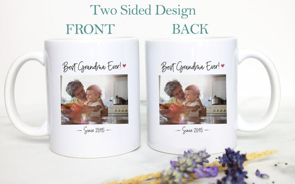 Best Grandma With Photo - White Ceramic Mug