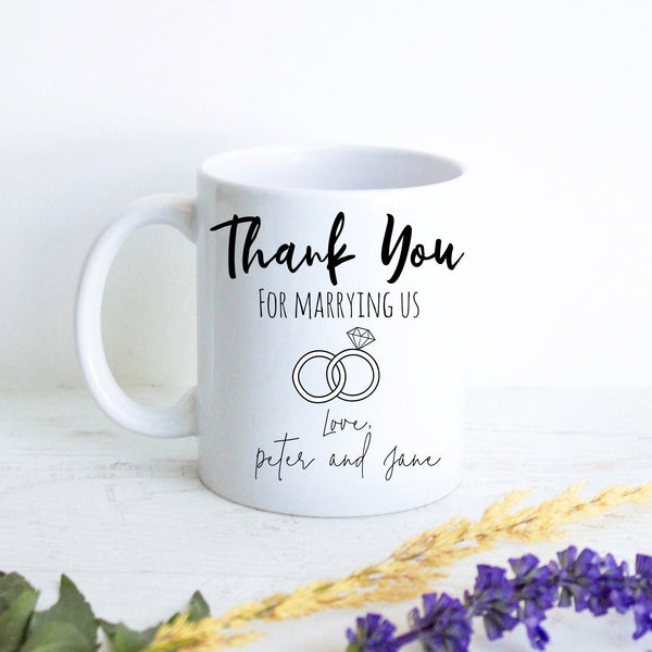 Thank You For Marrying Us Officiant Custom  - White Ceramic Mug - Inkpot