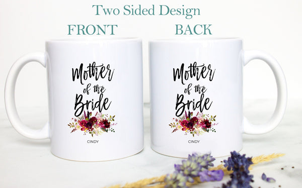 Mother of the Bride Mother of the Groom Individual or Mug Set Custom Name - White Ceramic Mug - Inkpot