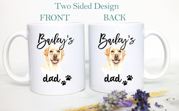 Personalized Labrador Mom and Dad Individual or Mug Set - White Ceramic Custom Mug