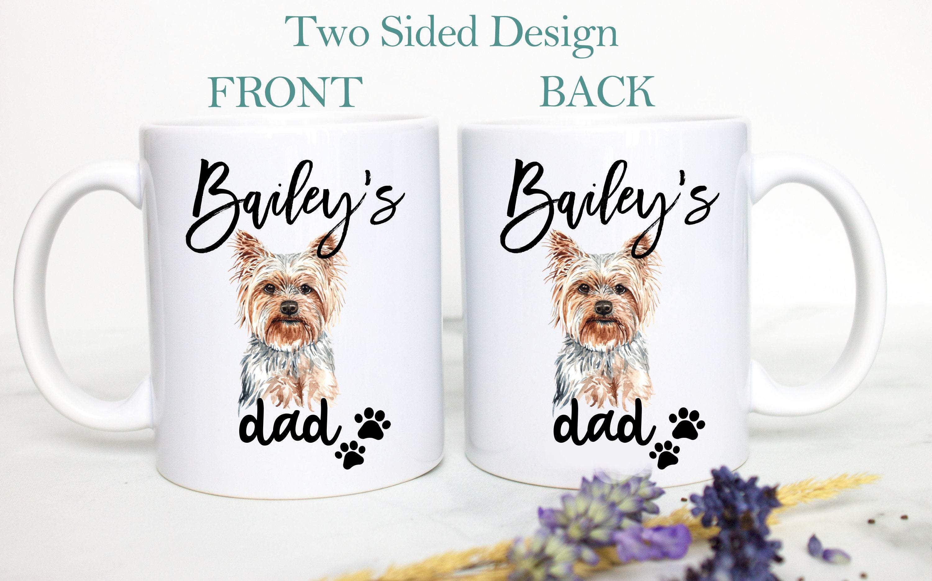 Personalized Terrier Mom and Dad Individual or Mug Set - White Ceramic Custom Mug