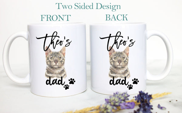 Personalized Bengal Cat Mom and Dad Individual or Mug Set- White Ceramic Custom Mug - Inkpot