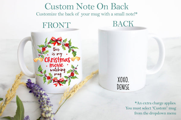 Custom Holiday Mug, Christmas Movie Watching Mug, Christmas Mug Personalized Christmas Mug, Christmas Coffee Mug Stocking Stuffer, Santa Mug